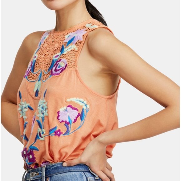 Free People Flower Power Embroidered Tank - Picture 9 of 12